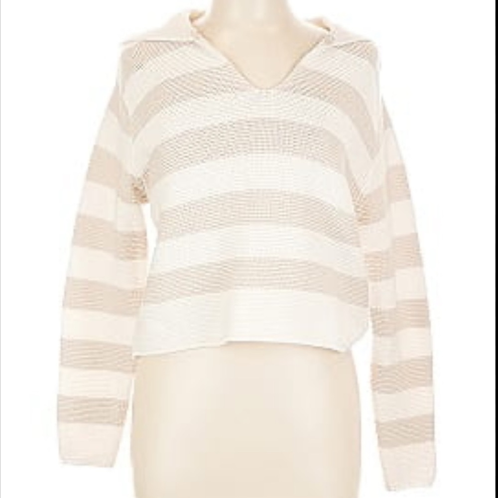 🌻NWOT • Moon & Madison • Striped Collared Sweater •